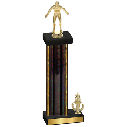 Accented Single Black Glacier Victory Wrestling Trophy