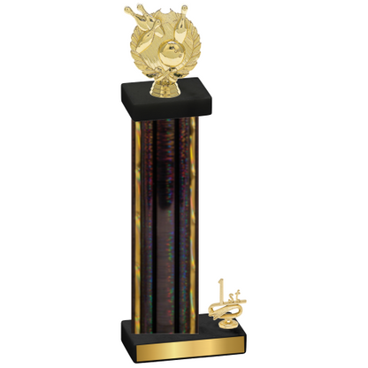 Accented Single Black Glacier First Place Bowling Trophy