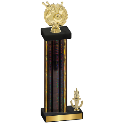 Accented Single Black Glacier Victory Bowling Trophy