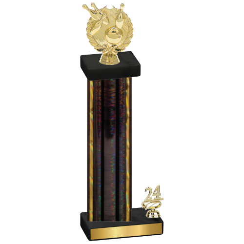 Accented Single Black Glacier Year Bowling Trophy