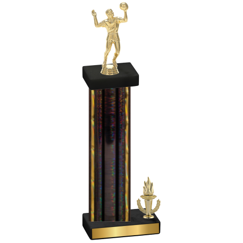 Accented Single Black Glacier Victory Volleyball Trophy