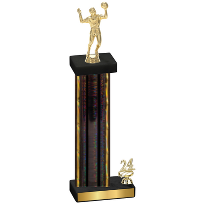 Accented Single Black Glacier Year Volleyball Trophy