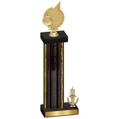 Accented Single Black Glacier Victory Volleyball Trophy