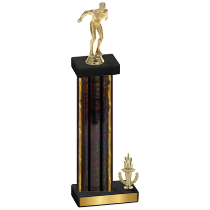 Accented Single Black Glacier Victory Swimming Trophy