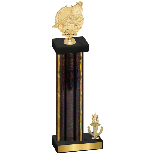 Accented Single Black Glacier Victory Swimming Trophy