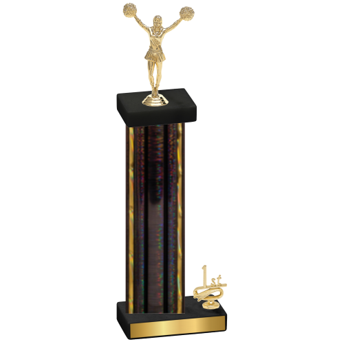 Accented Single Black Glacier First Place Cheerleading Trophy