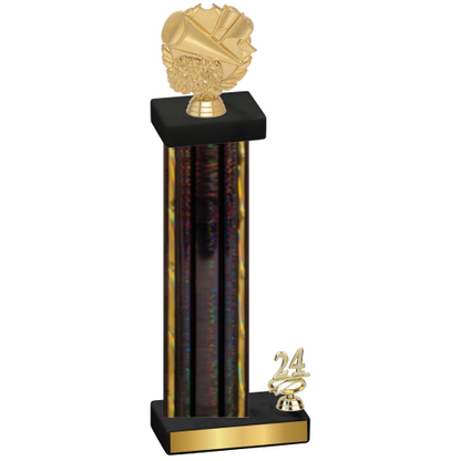 Accented Single Black Glacier Year Cheerleading Trophy