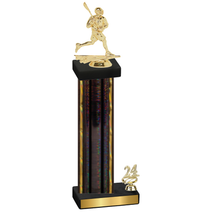 Accented Single Black Glacier Year Lacrosse Trophy