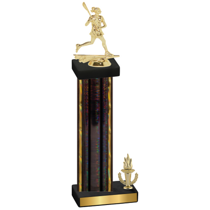 Accented Single Black Glacier Victory Lacrosse Trophy