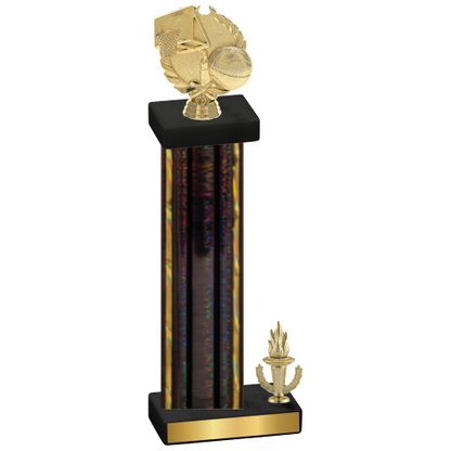 Accented Single Black Glacier Victory Basketball Trophy