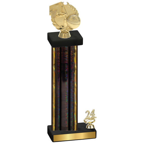 Accented Single Black Glacier Year Basketball Trophy