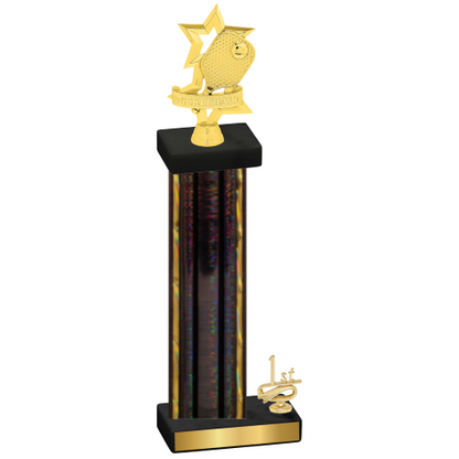 Accented Single Black Glacier First Place Pickleball Trophy