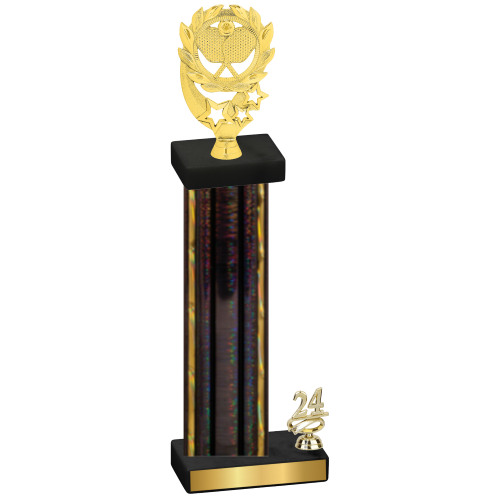 Accented Single Black Glacier Year Pickleball Trophy