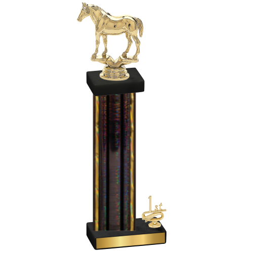 Accented Single Black Glacier First Place Horses Trophy