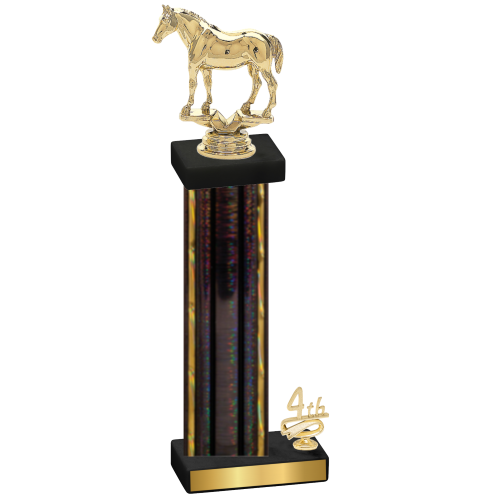 Accented Single Black Glacier Fourth Place Horses Trophy