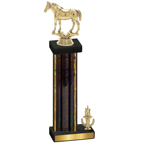 Accented Single Black Glacier Victory Horses Trophy