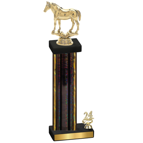 Accented Single Black Glacier Year Horses Trophy