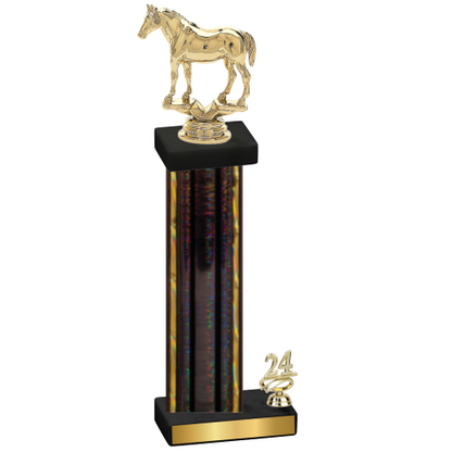 Accented Single Black Glacier Year Horses Trophy