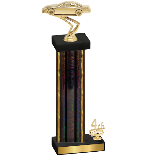 Accented Single Black Glacier Fourth Place Cars Trophy