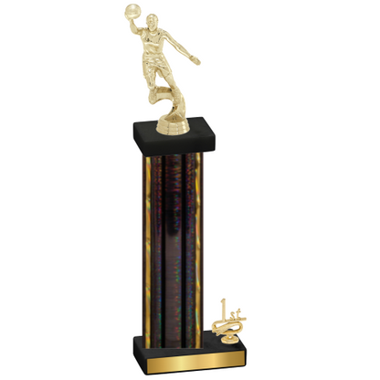 Accented Single Black Glacier First Place Basketball Trophy