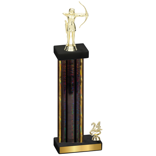 Accented Single Black Glacier Year Archery Trophy