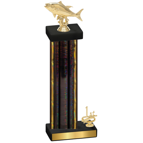 Accented Single Black Glacier First Place Fishing Trophy