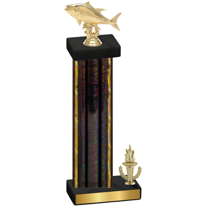 Accented Single Black Glacier Victory Fishing Trophy