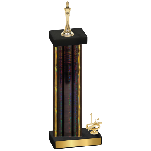 Accented Single Black Glacier First Place Chess Trophy