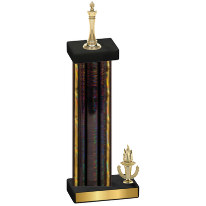 Accented Single Black Glacier Victory Chess Trophy