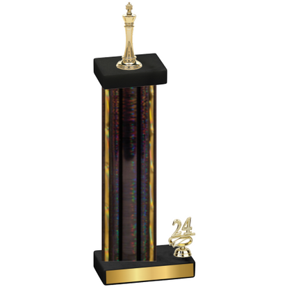 Accented Single Black Glacier Year Chess Trophy