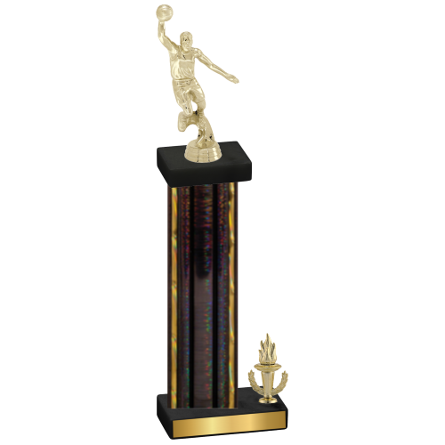 Accented Single Black Glacier Victory Basketball Trophy