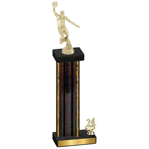 Accented Single Black Glacier Year Basketball Trophy