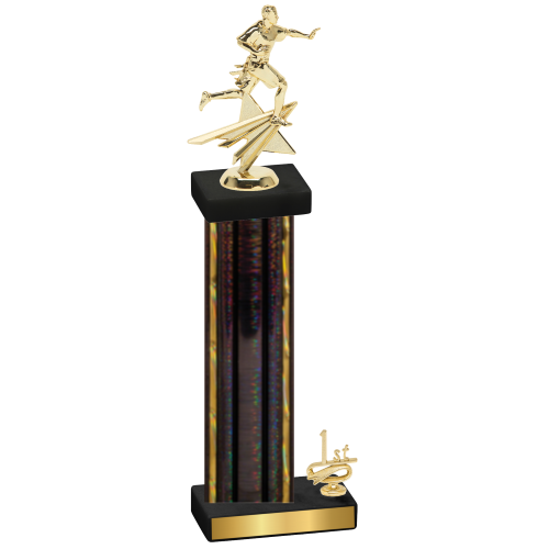 Accented Single Black Glacier First Place Flag Football Trophy