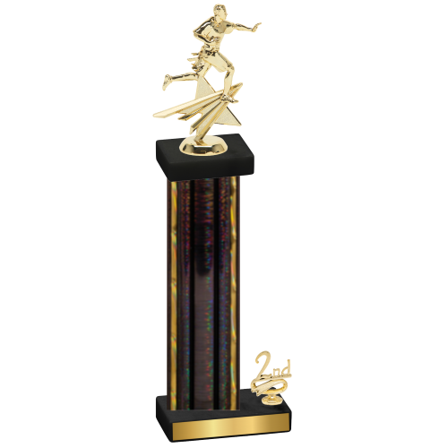 Accented Single Black Glacier Second Place Flag Football Trophy