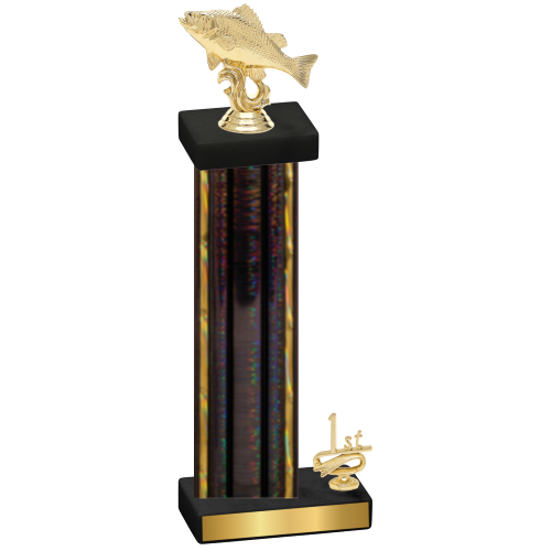 Accented Single Black Glacier First Place Fishing Trophy