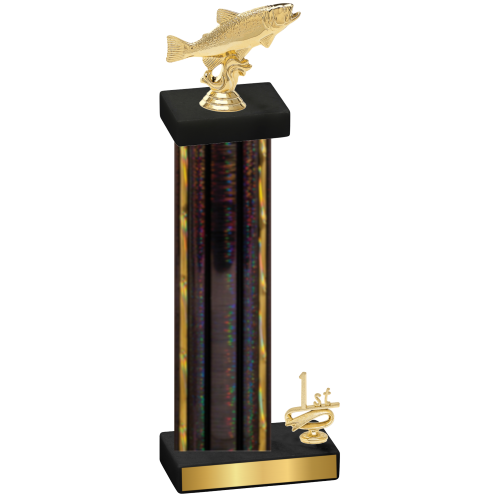 Accented Single Black Glacier First Place Fishing Trophy