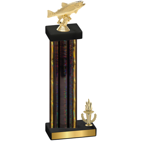 Accented Single Black Glacier Victory Fishing Trophy