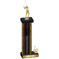 Accented Single Black Glacier Second Place Golf Trophy