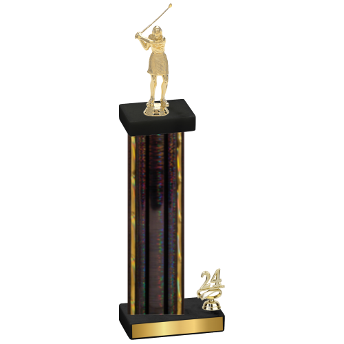 Accented Single Black Glacier Year Golf Trophy