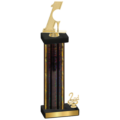 Accented Single Black Glacier Second Place Golf Trophy