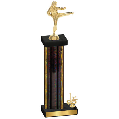 Accented Single Black Glacier First Place Karate Trophy