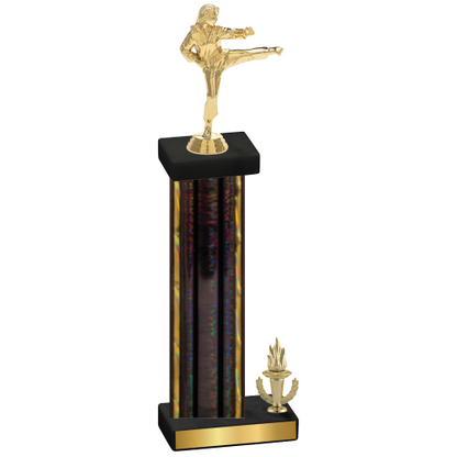 Accented Single Black Glacier Victory Karate Trophy