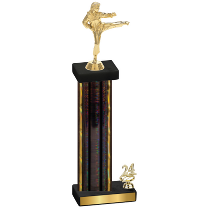 Accented Single Black Glacier Year Karate Trophy