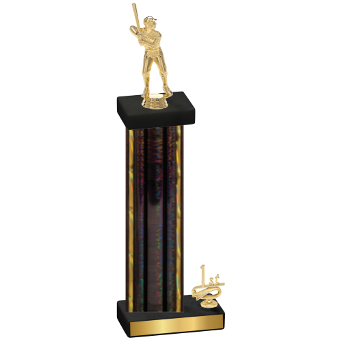 Accented Single Black Glacier First Place Baseball Trophy