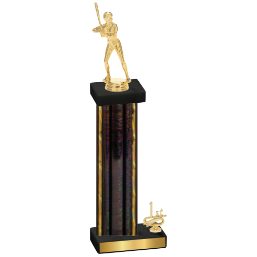 Accented Single Black Glacier First Place Softball Trophy