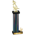 Accented Single Black Carbon Fiber Fourth Place Football Trophy