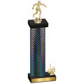 Accented Single Black Carbon Fiber First Place Soccer Trophy