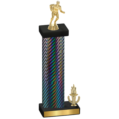 Accented Single Black Carbon Fiber Victory Rugby Trophy