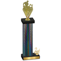 Accented Single Black Carbon Fiber Second Place Rugby Trophy
