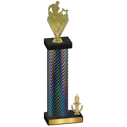 Accented Single Black Carbon Fiber Victory Rugby Trophy